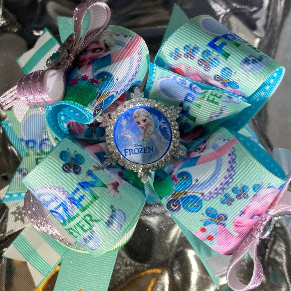 Princess Anna”frozen” stacked hair bow